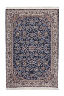 Blauw klassiek vloerkleed, karpet en tapijt Bagir