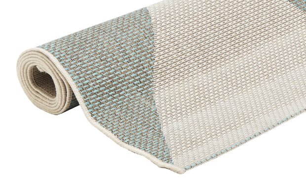 Geruit modern vloerkleed of karpet Simi Aqua