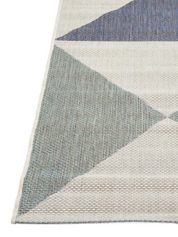 Geruit modern vloerkleed of karpet Simi Aqua