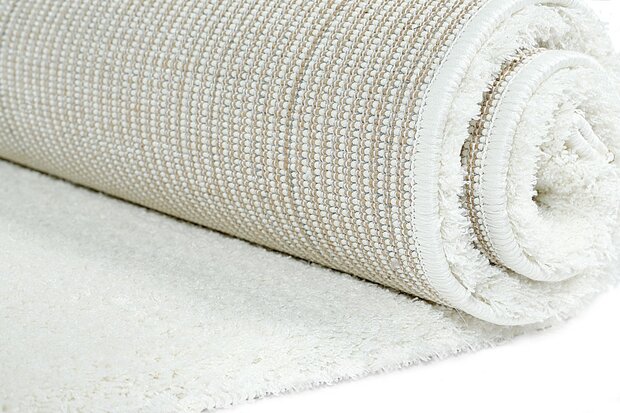 Wit hoogpolig vloerkleed of tapijt Nias 1200  