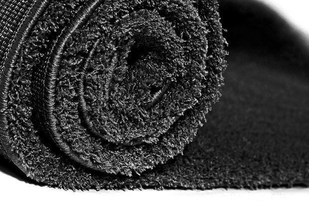 Zwart hoogpolig vloerkleed of tapijt Nias 1200